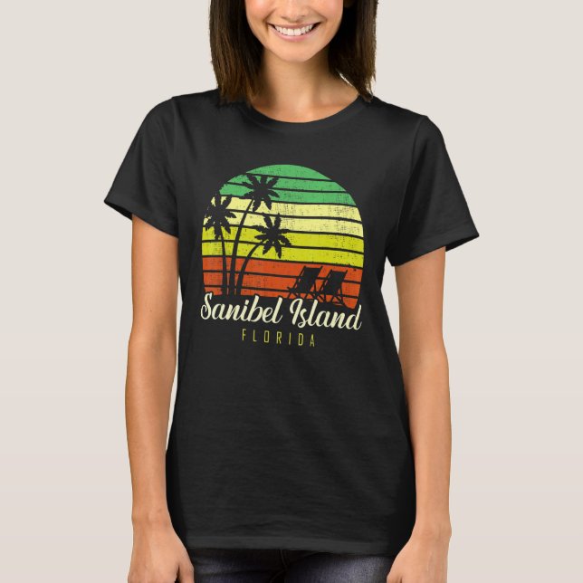T-shirt Vacances en famille Floride Sanibel Island Sunset  (Devant)
