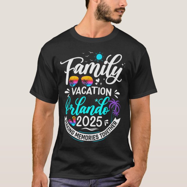 T-shirt Vacances en famille Orlando 2025 Plage Vacances en (Devant)