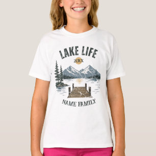 T-shirt Vacances en famille rétro grunge au bord du lac