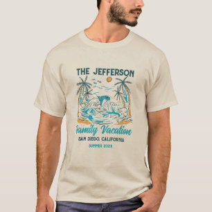 T-shirt Vacances en famille Vintage Retro Summer Beach Cus