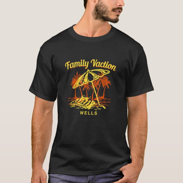 T-shirt Vacances en famille Wells Keepsaké Maine Souvenir  (Devant)