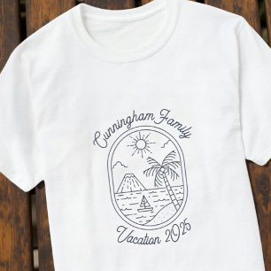 T-shirt Vacances familiales modernes simples et minimalist