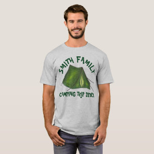 T-shirt Vacances familiales personnalisées Camping Tente d
