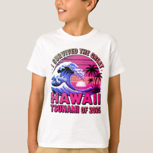 T-shirt Vacances Hawaïennes amusantes J'ai survécu au tsun