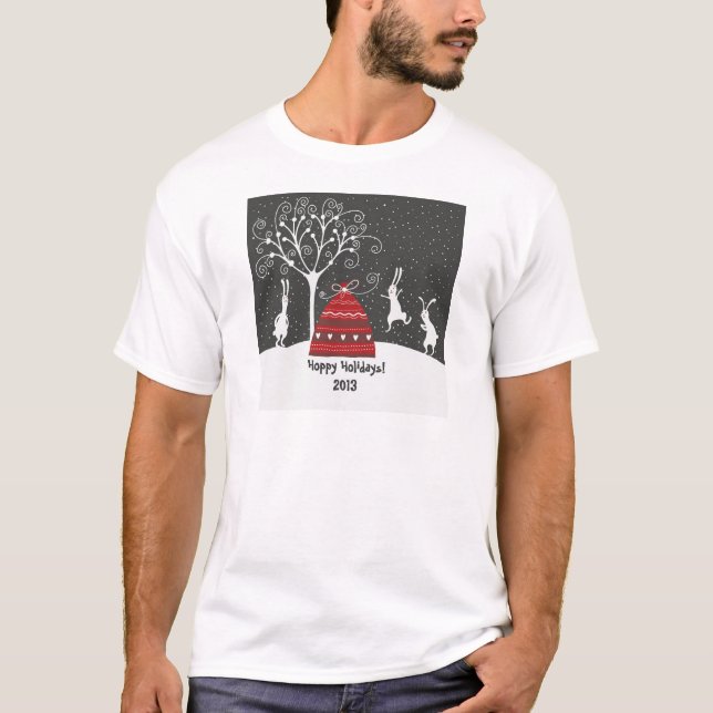 T-shirt Vacances Hiver Bunny Hoppy (Devant)