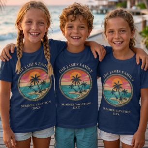 T-shirt Vacances personnalisées à la plage pour enfants