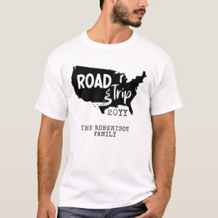 T-shirt Vacances personnalisées   Family Road Trip USA Car