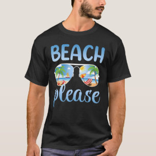 T-shirt Vacances Plage coucher de soleil lever soleil lune