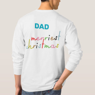 T-shirt vacances rétro coloré le plus heureux DAD LONG SLE