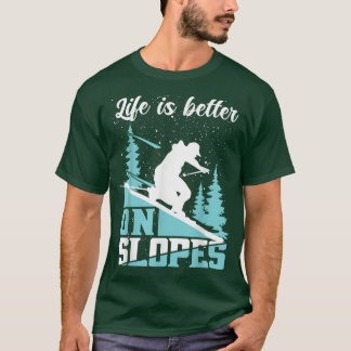 T-shirt Vacances Skieur Ski Neige Ski Hiver Femmes Hommes 