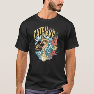 T-shirt Vacances Tropical Wave Surf Pour Surfers Graphique
