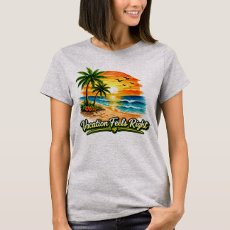 T-shirt Vacation Feels Right Tropical Island Tee USA