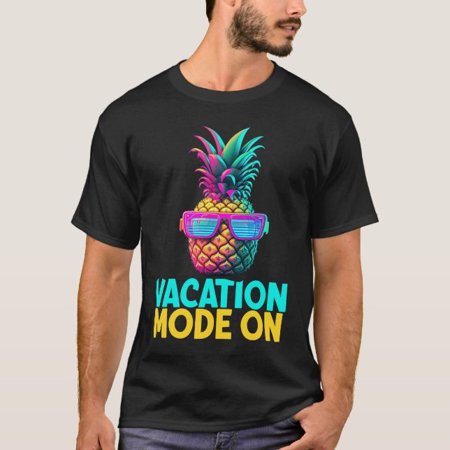 T-shirt Vacation Funny Retro Pineapple Sunglasses Holiday (Devant)