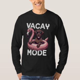 T-shirt Vacay Mode Chocolat Labrador Retriever Summer Vac