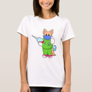 T-shirt Vaccination au chat avec seringue