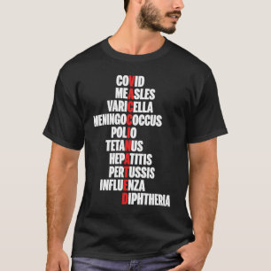 T-shirt Vacciné contre le vaccin Pro pour les femmes mascu