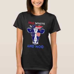 T-shirt Vache 4 juillet Moorica Merica Hommes Femmes Drap