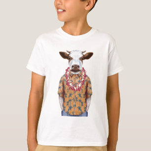 T-shirt Vache à chemise hawaïenne