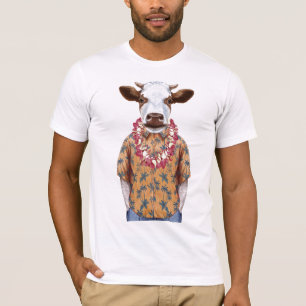 T-shirt Vache à chemise hawaïenne