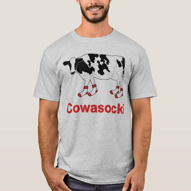 T-shirt Vache à lait dans les chaussettes - vache à (Devant)
