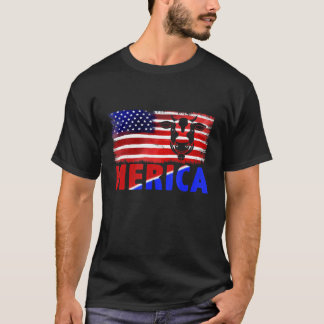 T-shirt Vache A-Merica Fête De L'Indépendance 4 Juillet Dr