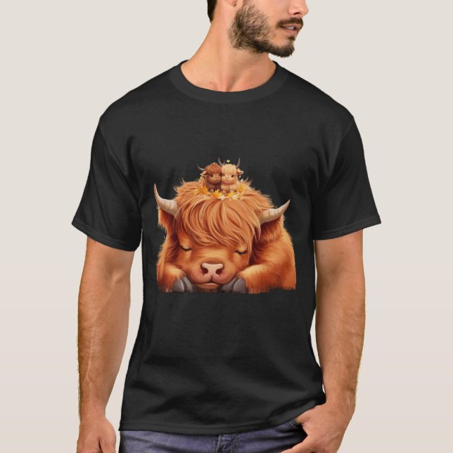 T-shirt Vache alpine et veau (Devant)