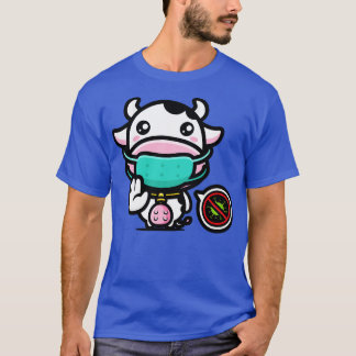 T-shirt Vache Anti-Covid mignonne avec protection de la bo