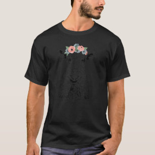 T-shirt Vache avec bandeau floral à la tête Animal de ferm