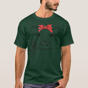 T-shirt Vache Bandana Daisy Flower Cow Lover Distress