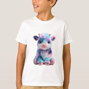 T-shirt Vache Bébé Fluffy Galaxie Tie-Dye Mignonne Enfants