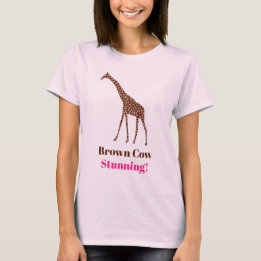 T-shirt Vache Brown. Stupéfaction ! Coeur de Monique -
