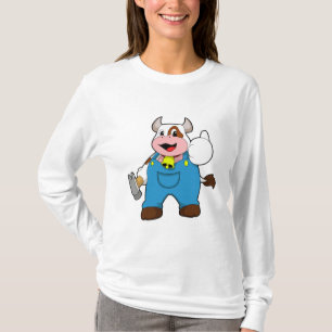 T-shirt Vache comme artisan avec marteau