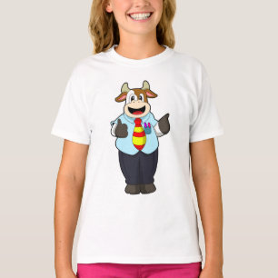 T-shirt Vache comme enseignant avec Cravate