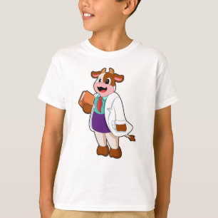 T-shirt Vache comme infirmière avec livre