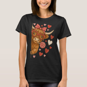 T-shirt Vache Coquette de la Saint-Valentin Xoxo Bonjour W