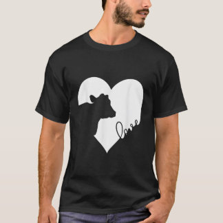 T-shirt Vache dans le coeur vaches amour cadeau