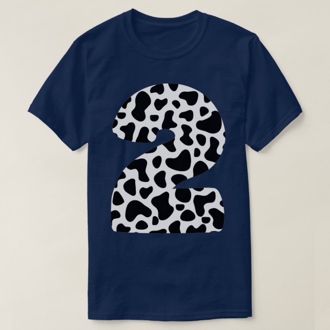 T-shirt Vache de 2 ans Thème - vache 2ème fête d'anniversa (Design devant)