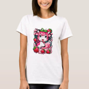 T-shirt Vache de fraise Kawaii Anime Lait de fraise