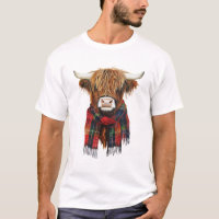 Vache de Highland mignonne portant Buffalo Plaid S
