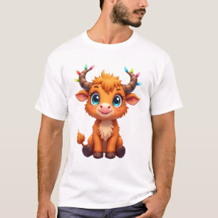 T-shirt Vache de Noël drôle lumières garçons filles mignon