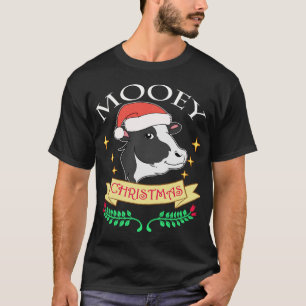 T-shirt Vache de Noël Mooey portant le chapeau de Noël mig