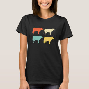 T-shirt Vache de paysan aux couleurs rétro