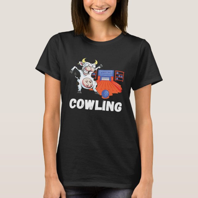 T-shirt Vache de quilleur de bowling drôle grève quille de (Devant)