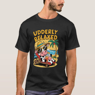 T-shirt Vache décontractée sur une chaise de pont - Graphi