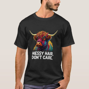 T-shirt Vache des Highlands Cheveux Dépêchés Coloré