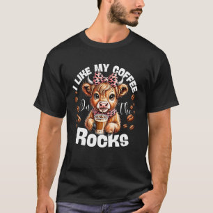 T-shirt Vache des Highlands drôle J'aime mon café Citation
