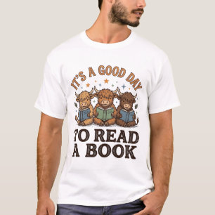 T-shirt Vache des Highlands Lectrice Amateur de Livres Che
