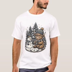 T-shirt Vache des Highlands mignonne design de chemise d'h