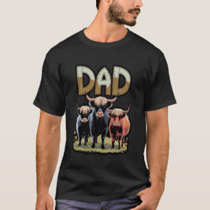 T-shirt Vache des Highlands Papa Design drôle de vie de fe