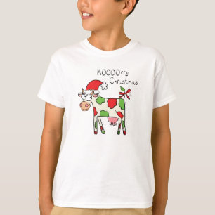 T-shirt Vache Drôle Caricature Noël